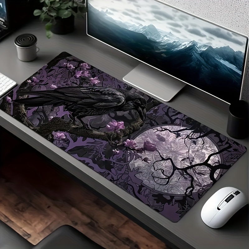 Tradescantia Purple - Gothic Raven Moonlight Mouse Pad -