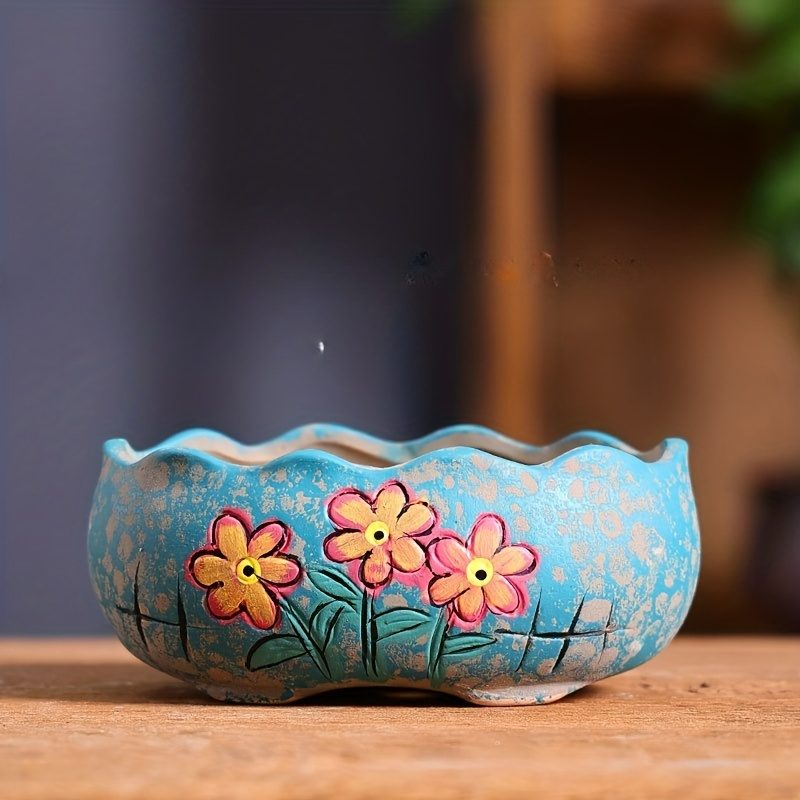 Vintage Hand-Painted Ceramic S - đánh giá và giá Aloe Vera Pot