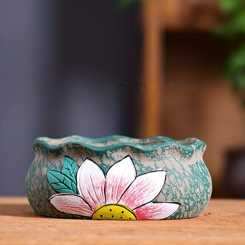 Vintage Hand-Painted Ceramic S - đánh giá và giá Aloe Vera Pot